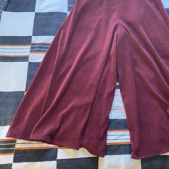 Scully Burgundy Super Wide Leg High Rise Suede Fabric Poly Pants. Size Small. - Picture 9 of 14